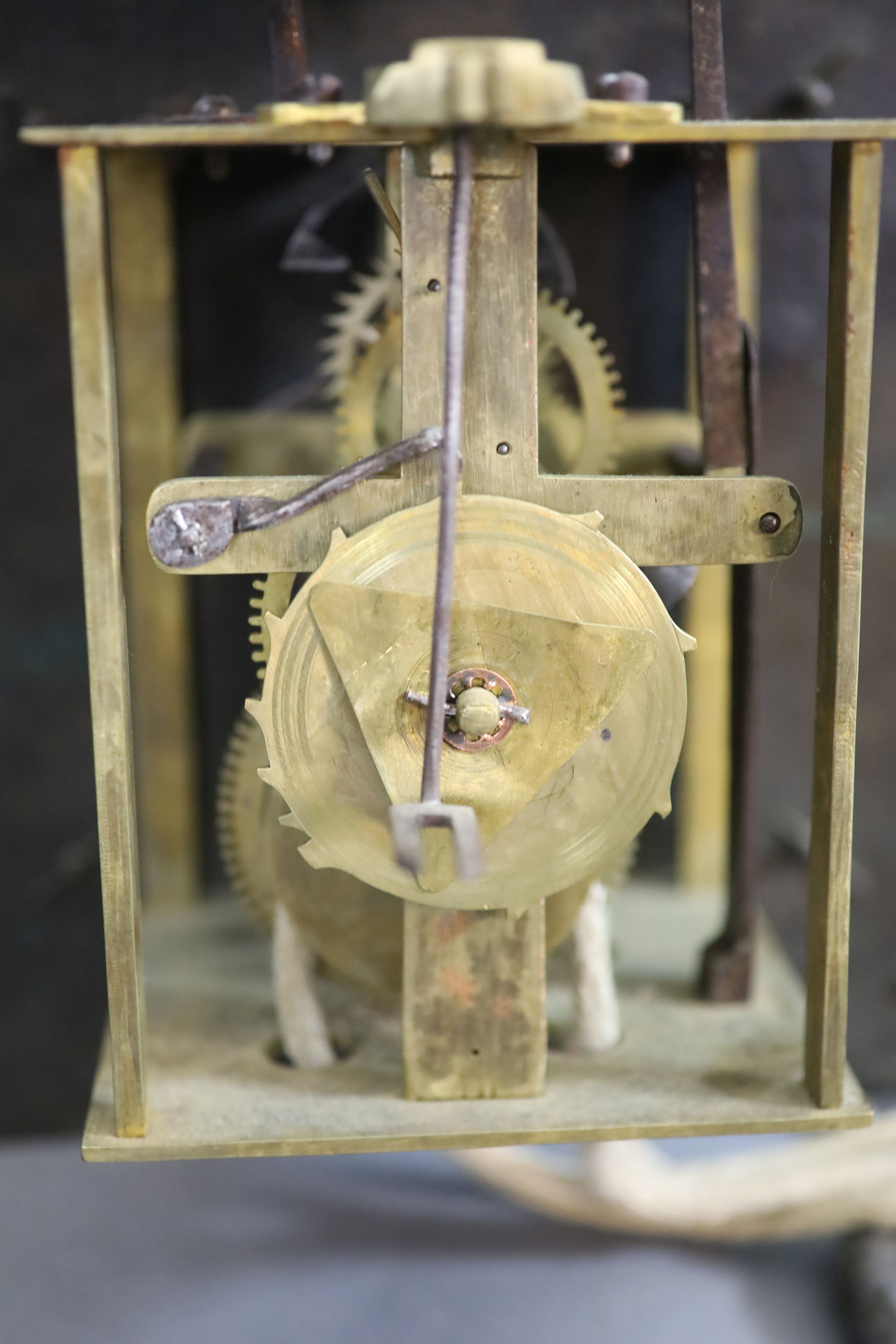 Thomas Harben of Lewes, an 18th century wall clock, 51cm wide, 30cm deep, 86cm high (maximum)